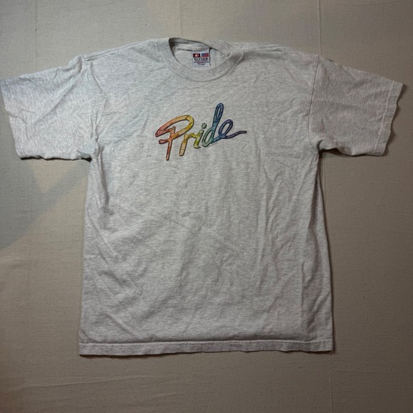 Bayside Other - Vintage Bayside T Shirt Pride Rainbow Graphic Grey XL Made in USA